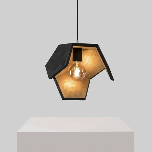 Upcycling lamp - BOIS BRULE OR DOD 04 - DOD - pendant / cotton / wooden