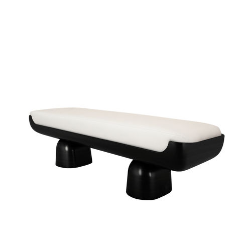 Contemporary upholstered bench - FIFIH - Hommés Studio - velvet / white / black