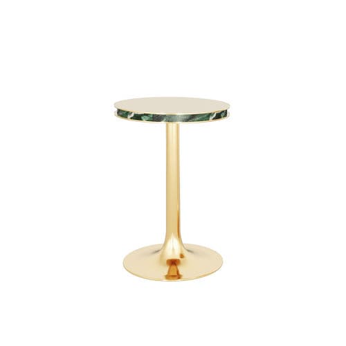 Contemporary bedside table - KARA - Hommés Studio - polished brass / round / home