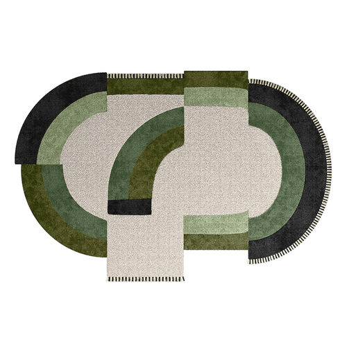 Contemporary rug - ZAID - Hommés Studio - patterned / wool / oval