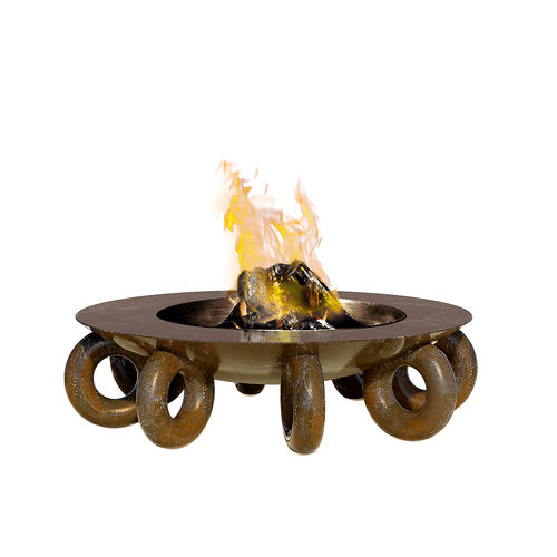 COR-TEN® steel fire pit - KALAM - Hommés Studio - round / rust-look