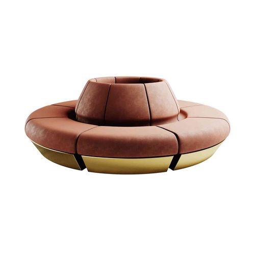 Round sofa - GYVATÉ - Hommés Studio - contemporary / leather / customizable