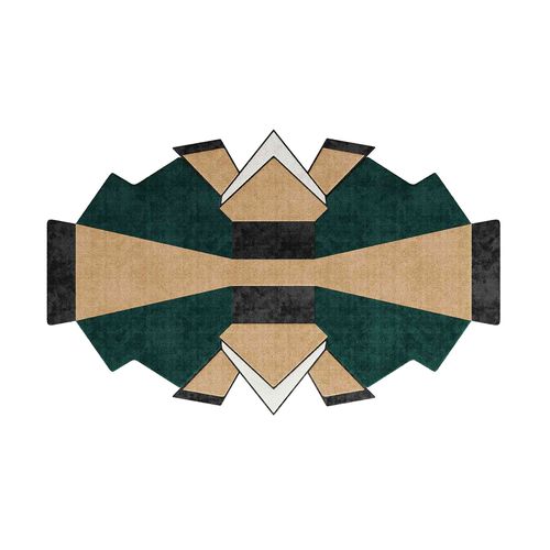Original design rug - ROSETA  - Hommés Studio - geometric / Tencel® / hand-woven
