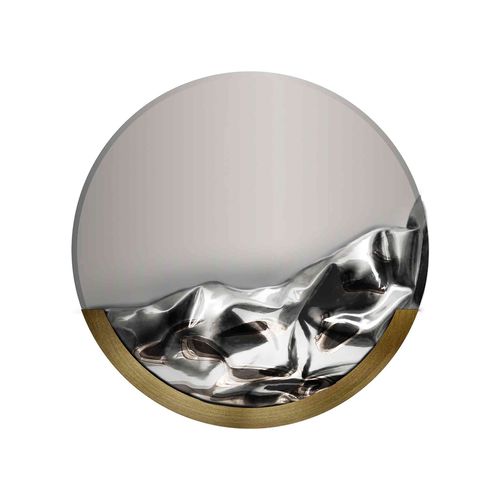 Wall-mounted mirror - EVEREST - Hommés Studio - contemporary / round / stainless steel