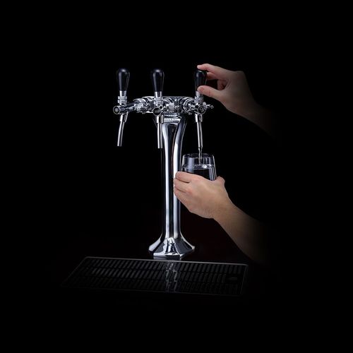 Drinking fountain double-handle mixer tap - U2 - borg&overstrom - countertop / stainless steel / indoor
