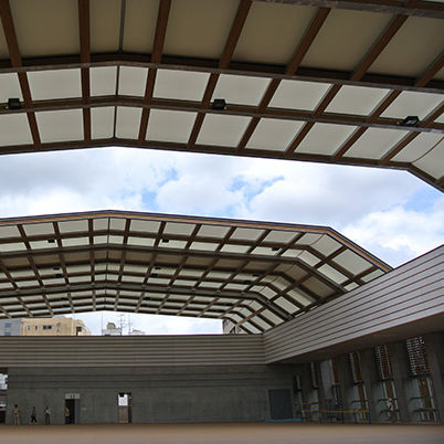 Fabric architectural membrane - FGT-800(ELEMENTARY SCHOOL, KINDERGARTEN IN TOKYO） - Chukoh Chemical Industries,Ltd. - fluoropolymer / PTFE / PTFE coated glass fabric