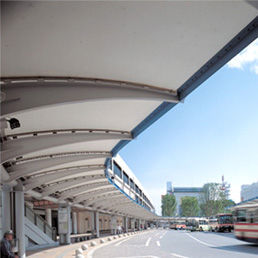 Fabric architectural membrane - FGT-800(JR KORIYAMA STATION) - Chukoh Chemical Industries,Ltd. - fluoropolymer / PTFE / PTFE coated glass fabric