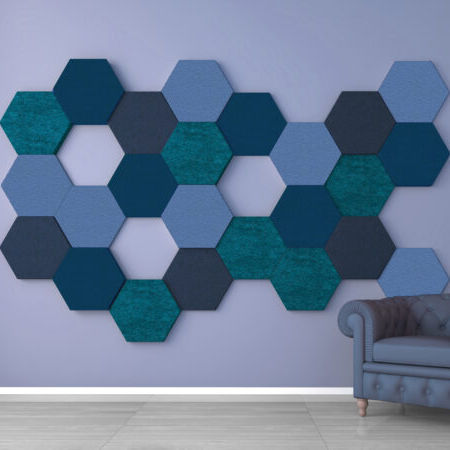 Acoustic wall panel - HEXAGON - The Acoustics Company SAS - fabric ...