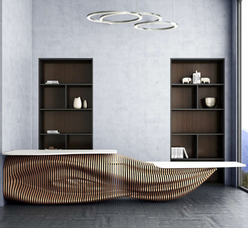 Wooden reception desk - Aqua - MyWoodream