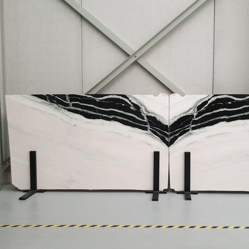 Marble stone slab - PANDA WHITE - Eurobandas S.A. - for interior / polished / gray