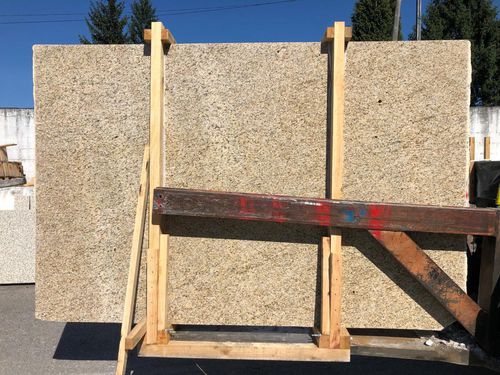 Granite stone slab - GIALLO TOPAZIO - Eurobandas S.A. - for floor / for interior / for facade