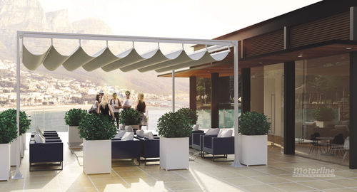 Self-supporting pergola - Motorline Professional - steel / fabric canopy / custom