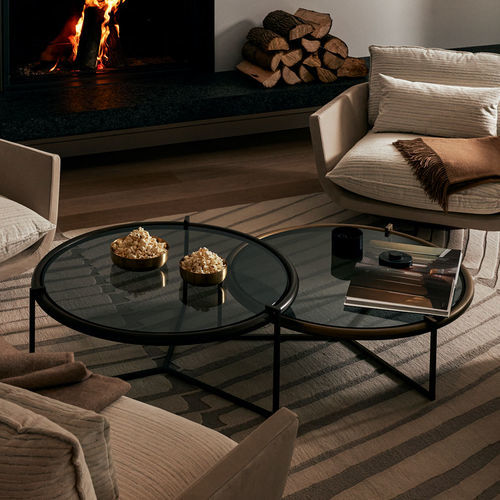 Smoked mirror deals coffee table