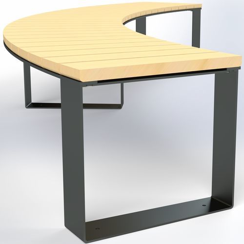 Contemporary public bench - Enjoy - URBAN TENDANCES - wooden / steel / with backrest