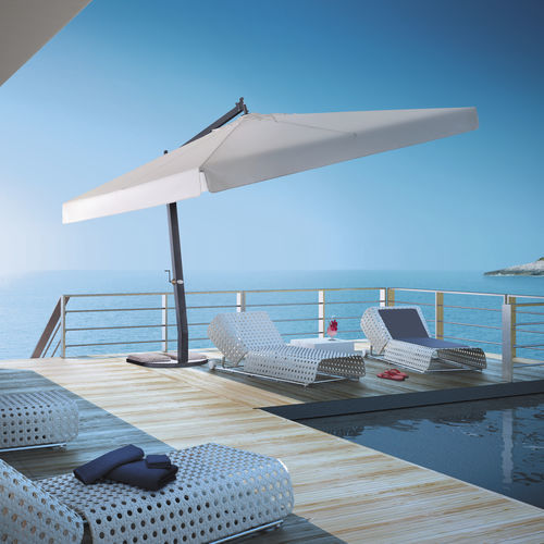 Square parasol - REVERSO - Giardini Veneti Srl - rectangular / side post / tiltable mast