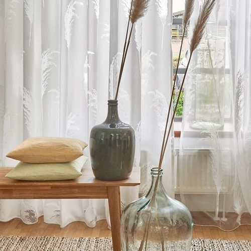 Floral pattern sheer curtain fabric - AMIN & DIMA - Gardisette ...