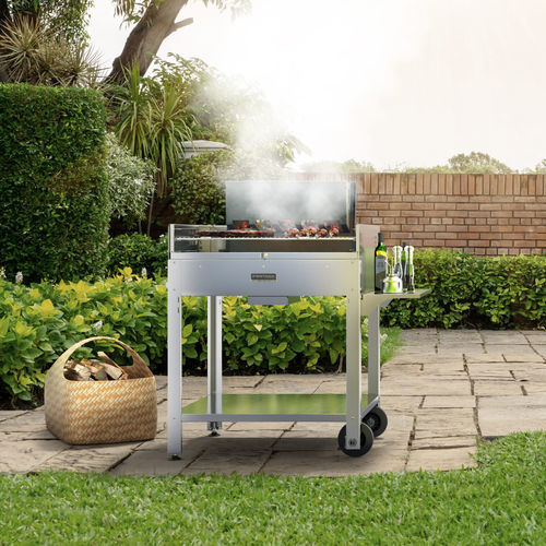 Wood-burning barbecue - TIRRENO - Fontana Forni s.r.l. - charcoal / floor-standing / stainless steel
