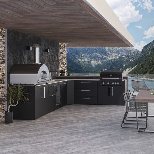 Outdoor kitchen - Elysia  - Fontana Forni s.r.l. - contemporary / stone / island