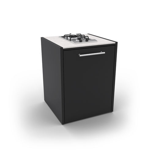 Self-supporting kitchen unit - ELYSIA BURNER - Fontana Forni s.r.l. - for outdoor kitchen / front cooking / sintered stone