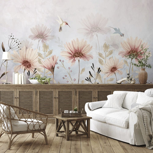 Contemporary wallpaper - bucoliques & colibri - MuralConcept - nonwoven fabric / floral / panoramic