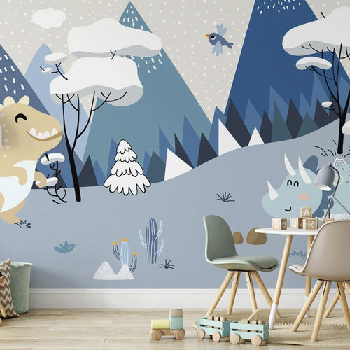 Contemporary wallpaper - dinosaures - MuralConcept - nonwoven fabric / panoramic / animal motif