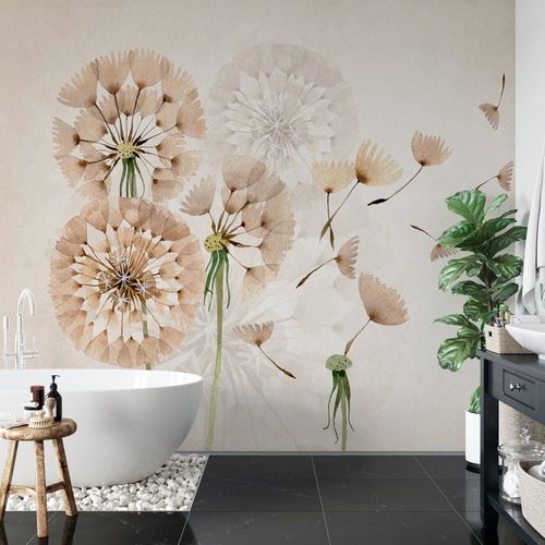 Contemporary wallpaper - pissenlit - MuralConcept - nonwoven fabric / floral / brown
