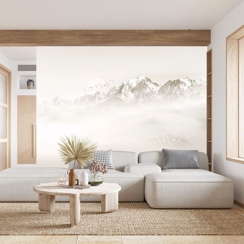 Contemporary wallpaper - matin brumeux Mont Blanc - MuralConcept - nonwoven fabric / panoramic / printed