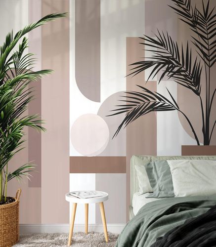 Contemporary wallpaper - terracotta - MuralConcept - nonwoven fabric / panoramic / geometric