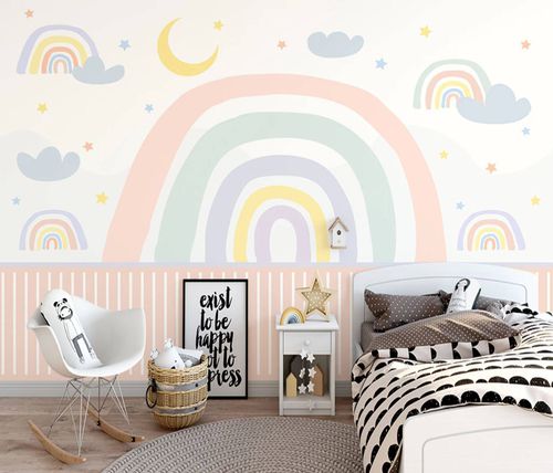 Contemporary wallpaper - arc en ciel - MuralConcept - nonwoven fabric / children's pattern / multi-color