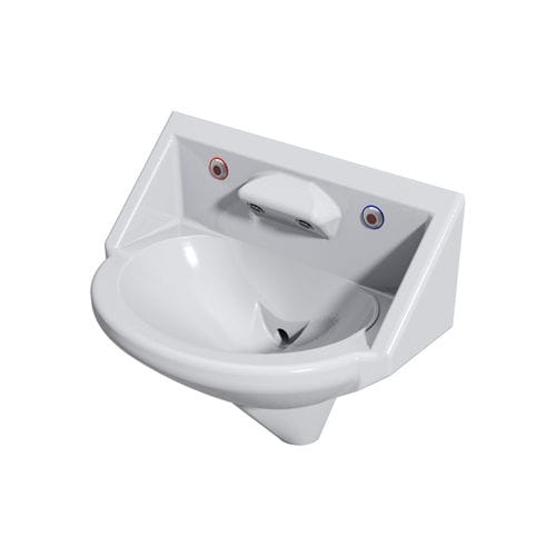 Wall-mounted washbasin - ALS - Wallgate Ltd - Solid Surface / D-shape / 2-hole