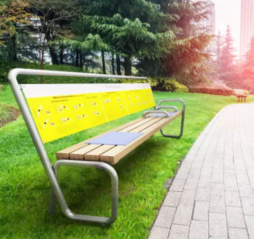 Contemporary bench - FITNESSBENCH - Playparc - stainless steel / EPDM / with backrest
