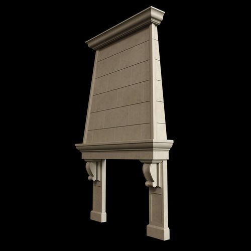 Traditional overmantel - ALEXANDER - OVERMANTEL - Tartaruga Design Inc - stone / white