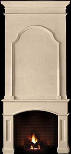 Traditional overmantel - ANAEL – OVERMANTEL - Tartaruga Design Inc - stone / white