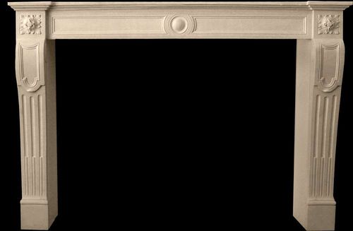 Louis XVI fireplace mantel - NEO-CLASSICAL - Tartaruga Design Inc - stone / white