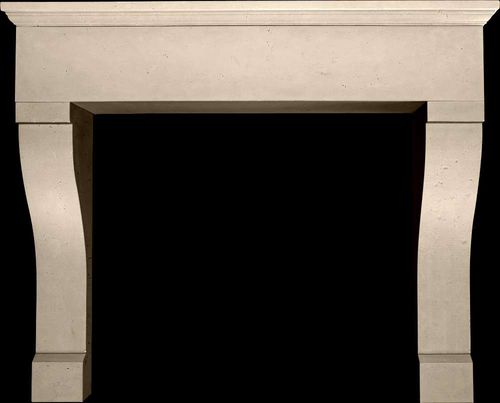 Traditional fireplace mantel - NORMANDY  - Tartaruga Design Inc - stone / white