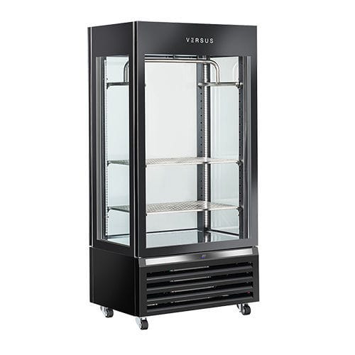 Butcher refrigerated display case - MV 604B - Versus - shelf / upright / stainless steel