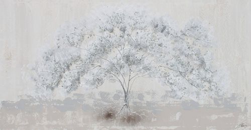 Acrylic decorative painting - ÁRBOL DE LA VIDA GRIS - OHORIGINAL BUSINESS SL - combi / hand-painted / landscape