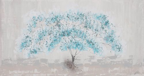Acrylic decorative painting - ÁRBOL DE LA VIDA AZUL - OHORIGINAL BUSINESS SL - combi / hand-painted / landscape