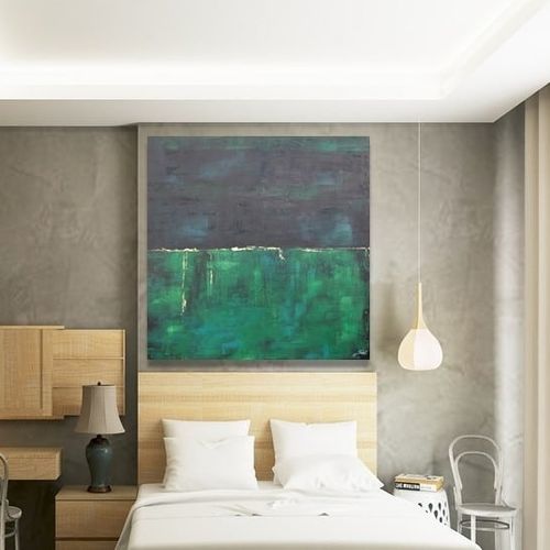Acrylic decorative painting - CALA VERDE - OHORIGINAL BUSINESS SL - combi / hand-painted / abstract