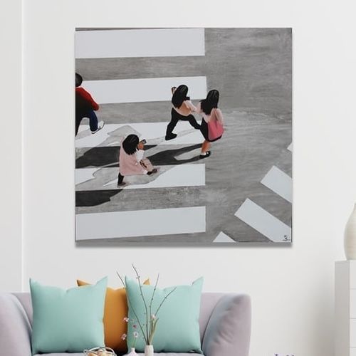 Acrylic decorative painting - Paso de Cebra 5 - OHORIGINAL BUSINESS SL - combi / hand-painted / figurative
