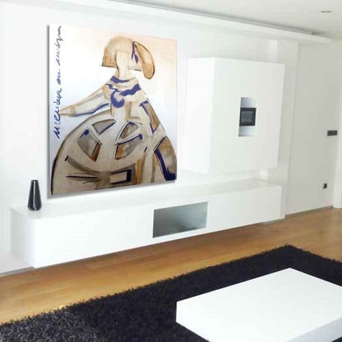 Acrylic decorative painting - MENINA AZUL - OHORIGINAL BUSINESS SL - combi / hand-painted / canvas