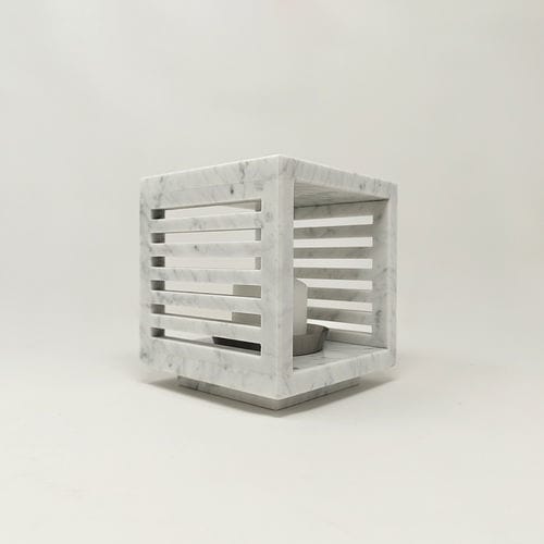 Contemporary lantern - LUXOR - CANDELA - SMALL - Pistore Marmi - marble / incandescent / square