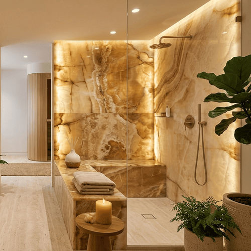 Onyx stone slab - HONEY ONYX - Pistore Marmi - for panels / for interior / wall
