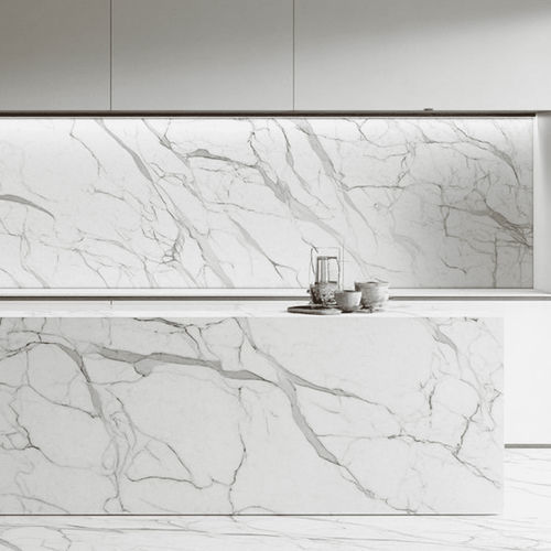 Marble stone slab - BIANCO STATUARIO - Pistore Marmi - bathroom / for countertop / for kitchen
