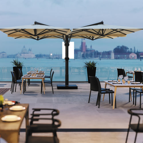 Square parasol - GALILEO - Ombrellificio Veneto - mast-centered / telescopic / acrylic fabric