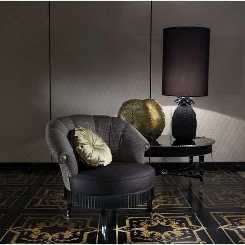 Traditional armchair - P500.01 - Francesco Molon - fabric / beech / with removable cushion