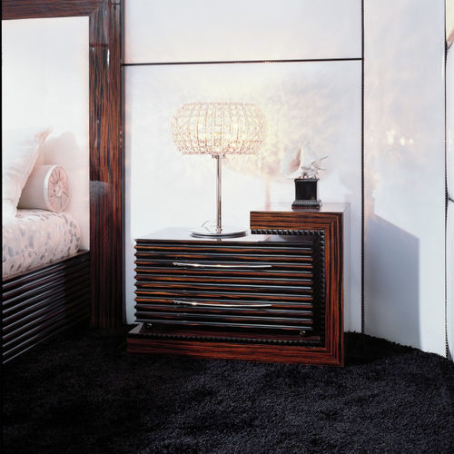 Contemporary bedside table - K502DX - Francesco Molon - Macassar ebony / Macassar ebony base / rectangular