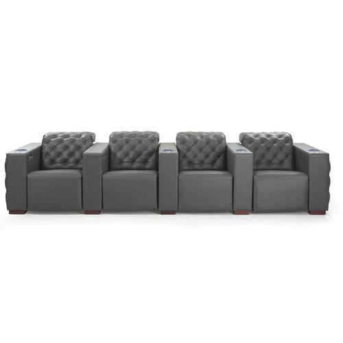 Full-grain leather cinema seating - BROUGHAM - KARLSSON SEATING LTD. - home / black / with refrigerant cupholder