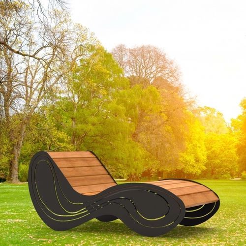 Contemporary sun lounger - BA ESP 01 - Veco Urban Design - wooden / steel / for public space