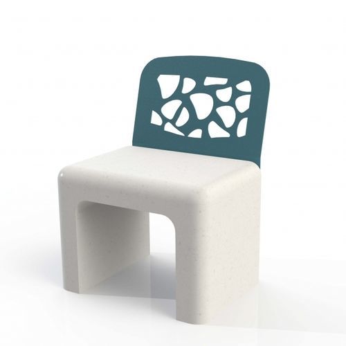 Contemporary chair - CUBO SERRA D´AIRE series - Veco Urban Design - outdoor / steel / reinforced concrete